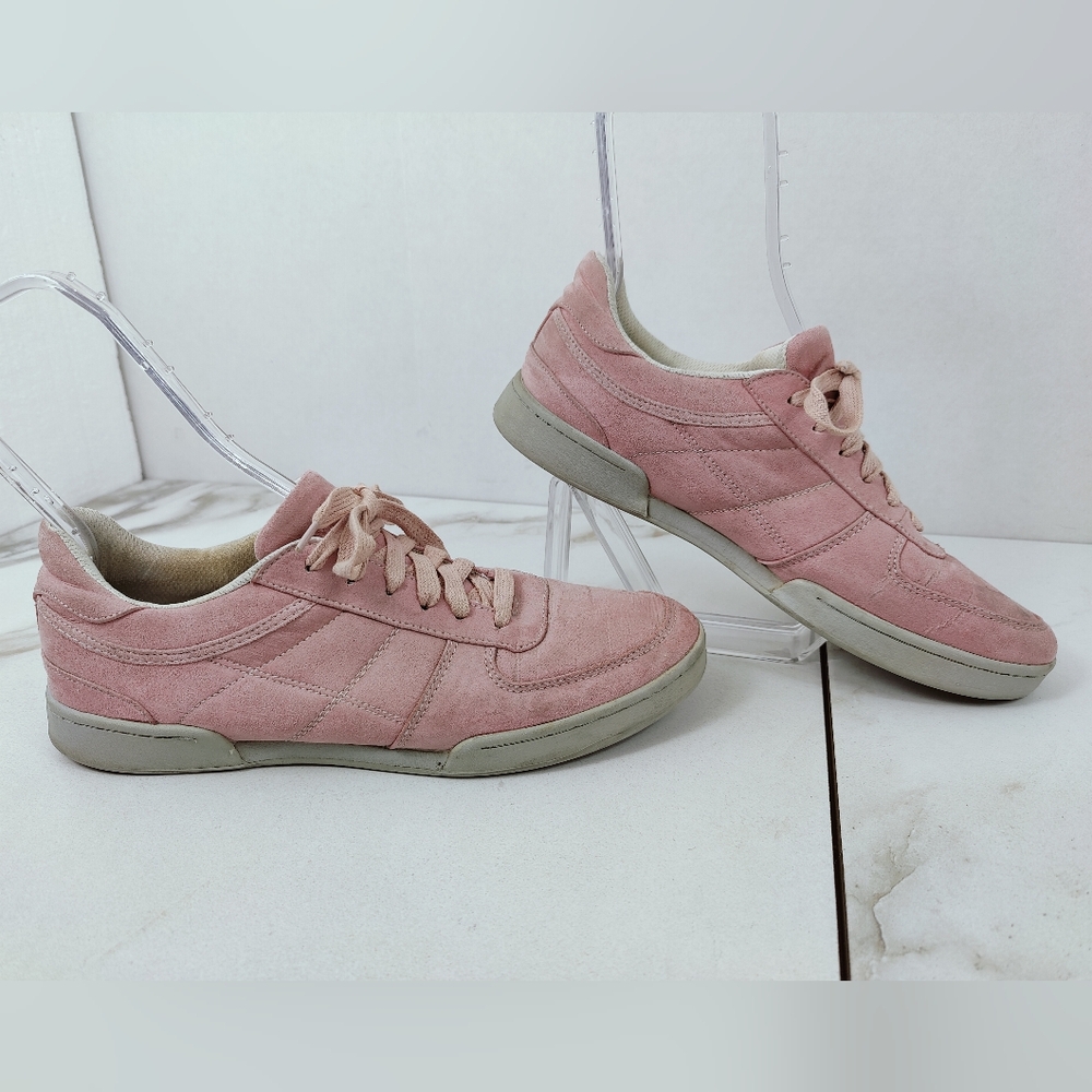 ASOS Men's Pink Faux Suede Low Lace Up Sneakers, Sz 11